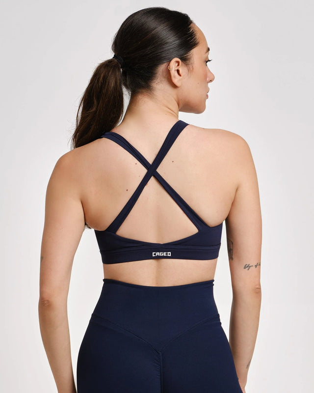 Caged Essential Sport-BH – Navy Blau