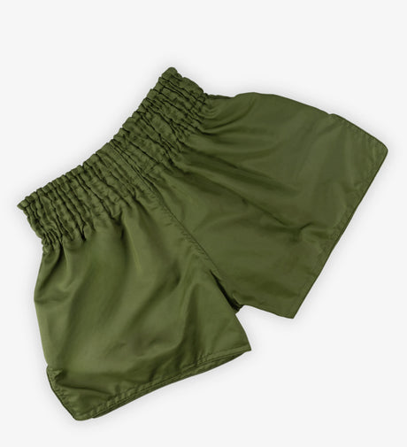 Pantaloni scurți Muay Thai Caged Classic – Cachi verde/Negru femei