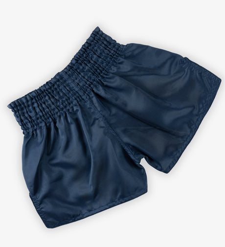 Pantaloni scurți Caged Muay Thai Classic – Albastru închis/Alb femei