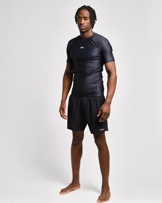 Rashguard Caged Tactical Krátké Rukávy – Černý