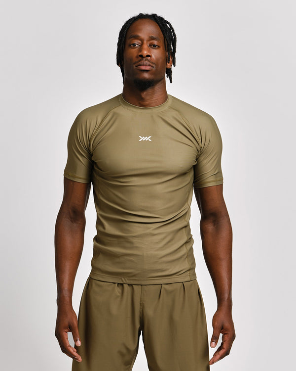Rashguard Caged Tactical – Krátký rukáv – Vojenská zelená