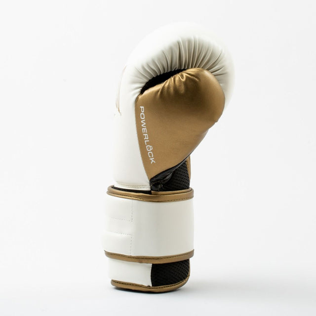 Luvas de boxe Everlast Powerlock 2R – Branco/Ouro