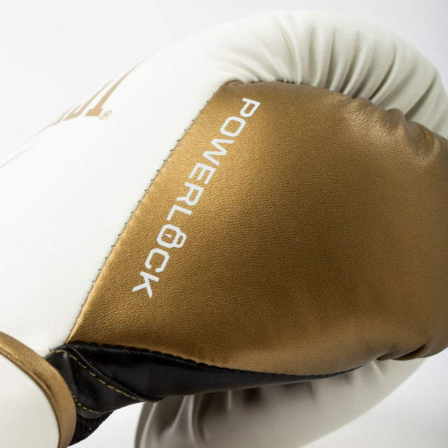 Luvas de boxe Everlast Powerlock 2R – Branco/Ouro