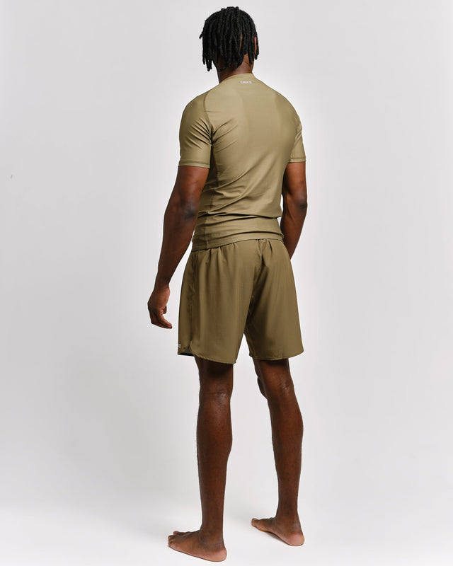 Caged Tactical Rashguard Korta Ärmar – Armygrön