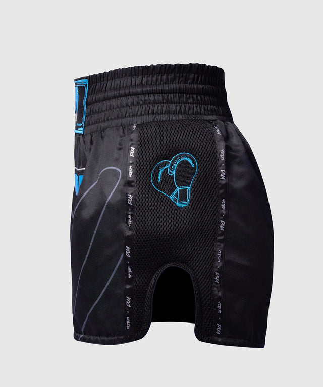 Pantaloncini Muay Thai Venum x Dua – Nero/Blu elettrico