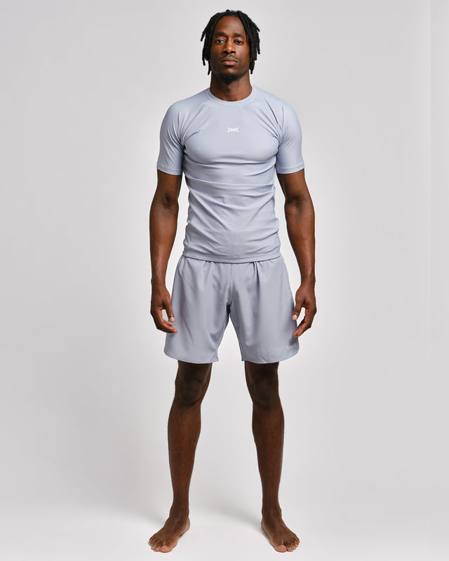 Rashguard Caged Tactical Mangas Curtas – Cinzento Chumbo
