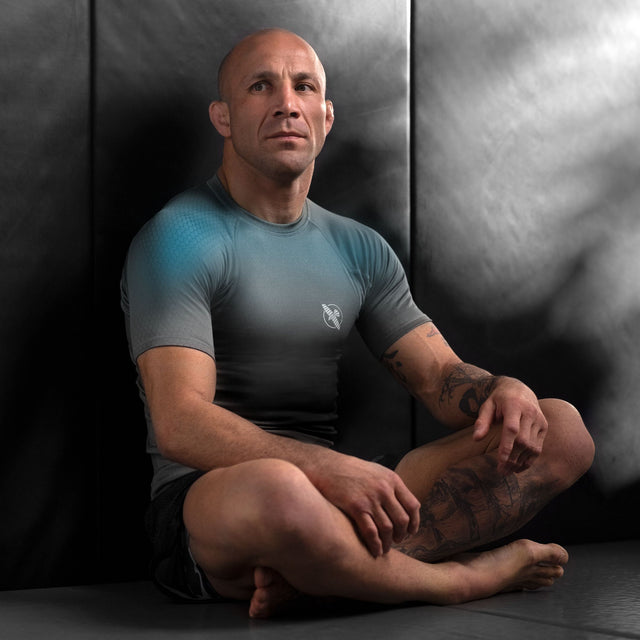 Hayabusa Rashguard Fusion Korta ärmar – Grå/Aqua