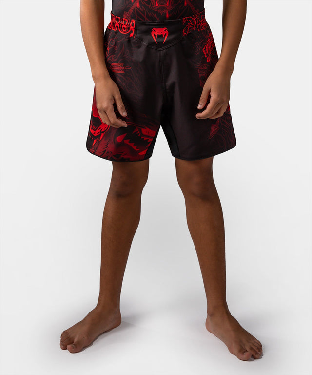 Venum MMA-shorts Wolf Atak til børn – Sort/Rød