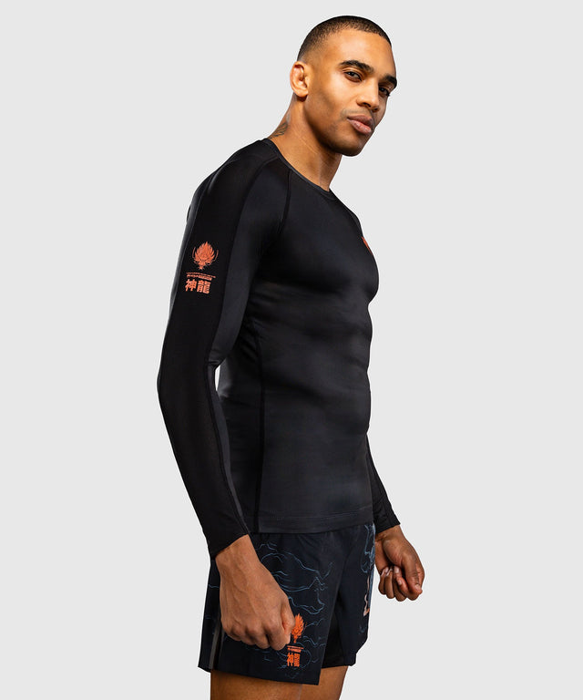 Venum Rashguard Thunder Dragon Dlouhé rukávy – Černá/Šedá/Měď