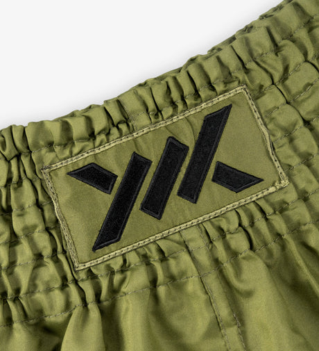 Pantaloni scurți Muay Thai Caged Classic – Cachi verde/Negru femei