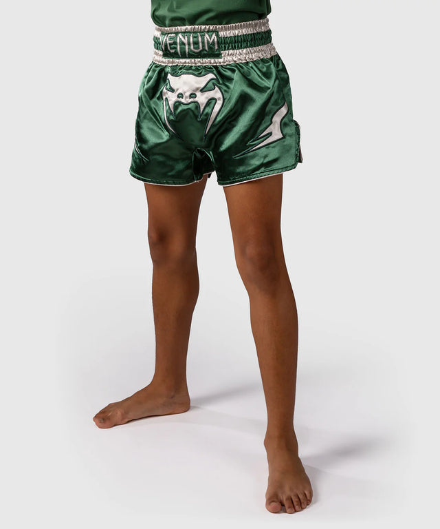 Calções de Muay Thai Venum Inferno – Verde – Criança