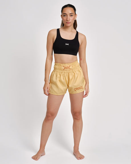 Pantaloni scurți Muay Thai Caged Classic - Peach femei