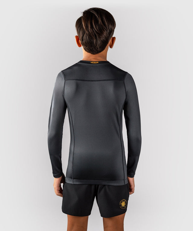 Rashguard Venum Attack cu mâneci lungi copii – Negru/Aur