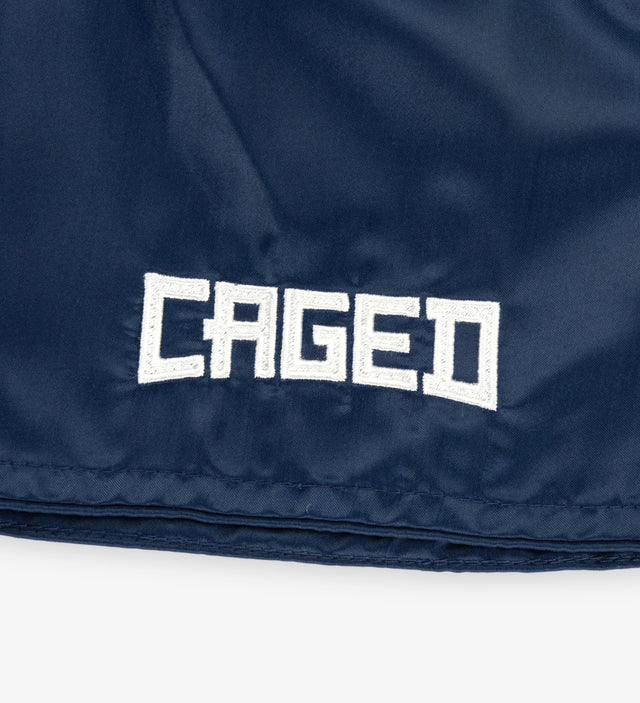 Caged Muay Thai Shorts Classic - Navy Blauw/Wit