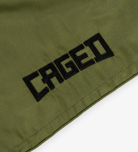 Pantaloni scurți Muay Thai Caged Classic – Cachi verde/Negru femei