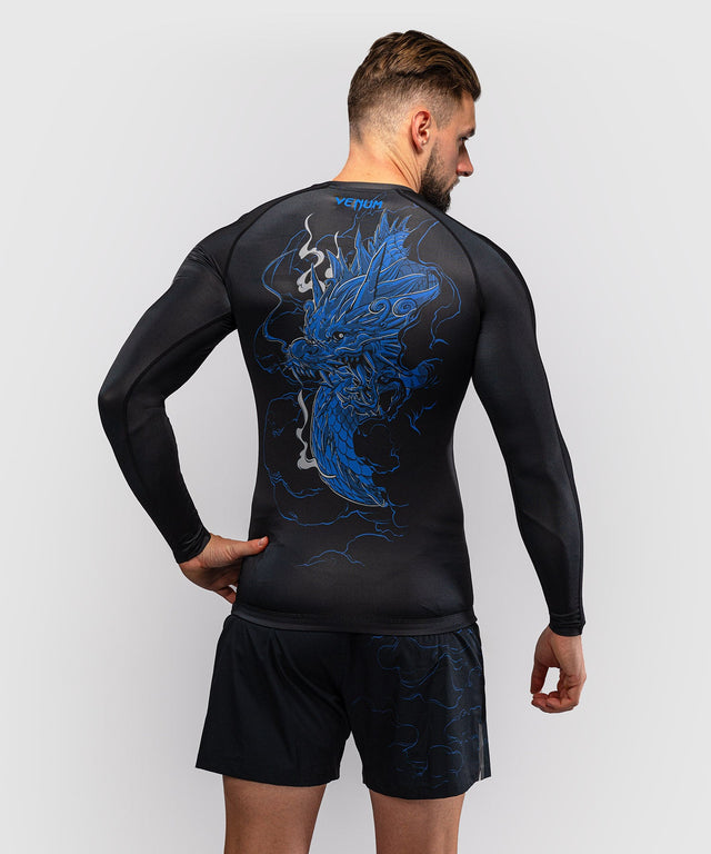 Rashguard Venum Thunder Dragon Dlouhé rukávy – Černá/Královská modrá