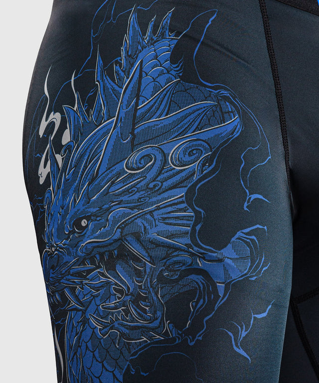 Kompresní kraťasy Venum Thunder Dragon – Černé/Královská modrá