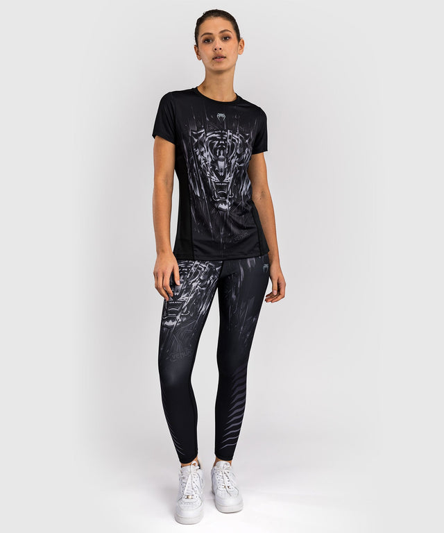 Venum T-Shirt Tiger Dry Tech til kvinder - Sort/Sølv