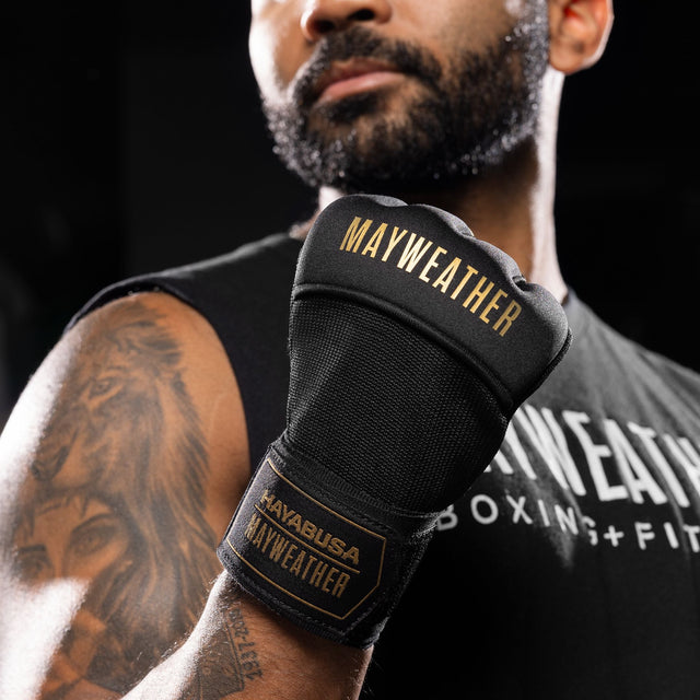 Hayabusa x Mayweather Innerhandskar Deluxe Quick Wraps - Svart/Guld
