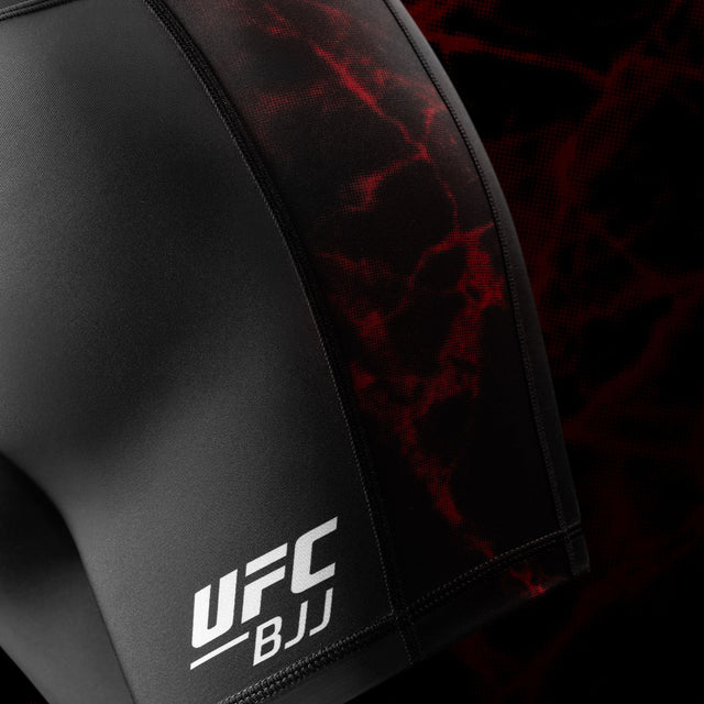 Calções de compressão e spats Hayabusa x UFC BJJ – Preto/Vermelho