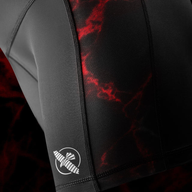 Calções de compressão e spats Hayabusa x UFC BJJ – Preto/Vermelho