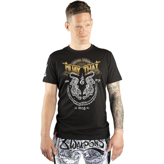 8 WEAPONS T-shirt Sak Yant Tigers – Sort
