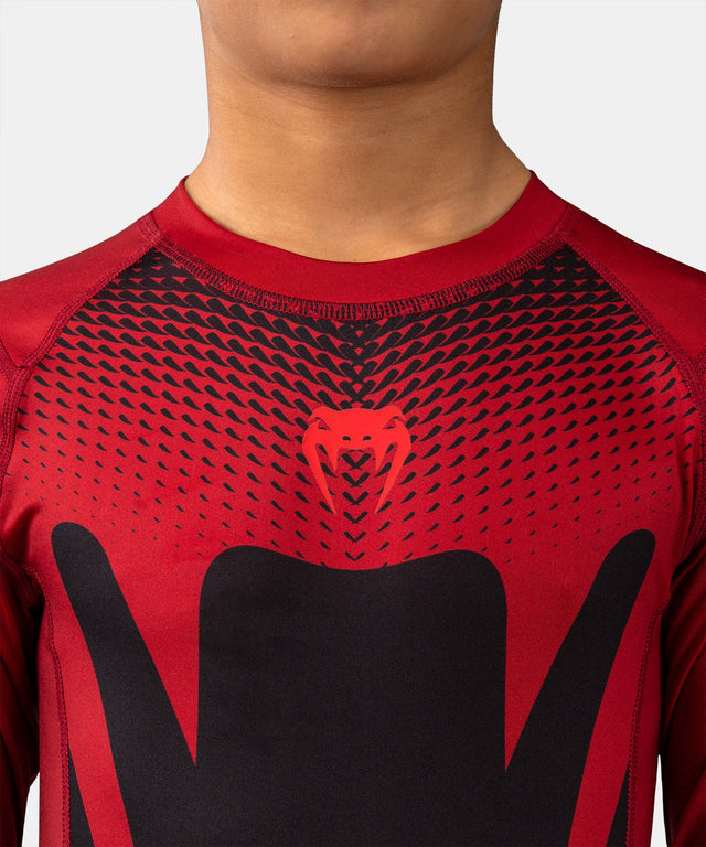 Venum Attack Rashguard Langarm Kinder – Schwarz/Rot
