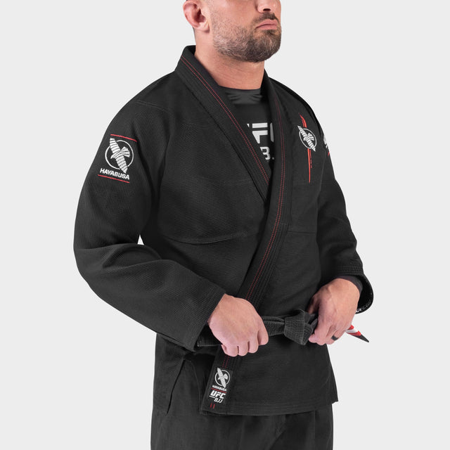 Kimono de BJJ Hayabusa x UFC – Jaqueta Lightweight – Preto