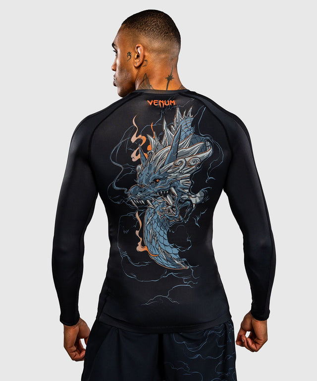 Venum Rashguard Thunder Dragon Dlouhé rukávy – Černá/Šedá/Měď