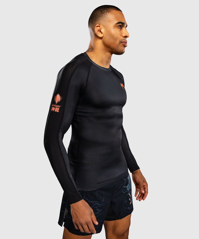 Venum Rashguard Thunder Dragon Dlouhé rukávy – Černá/Šedá/Měď