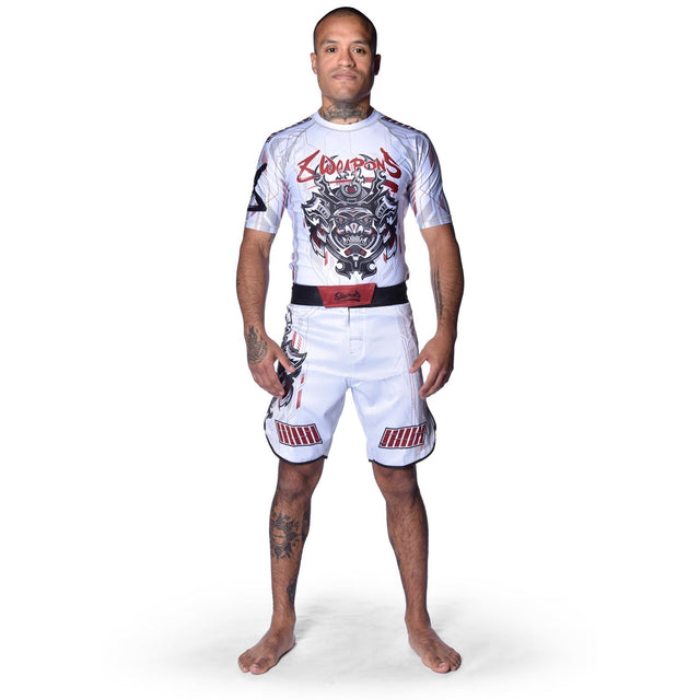 Spodenki MMA 8 WEAPONS Samurai 2.0 – Białe/Czerwone