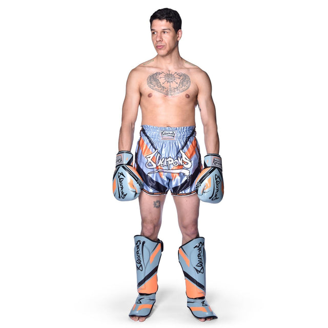 8 WEAPONS Muay Thai-shorts Shift – Isgrå/Orange