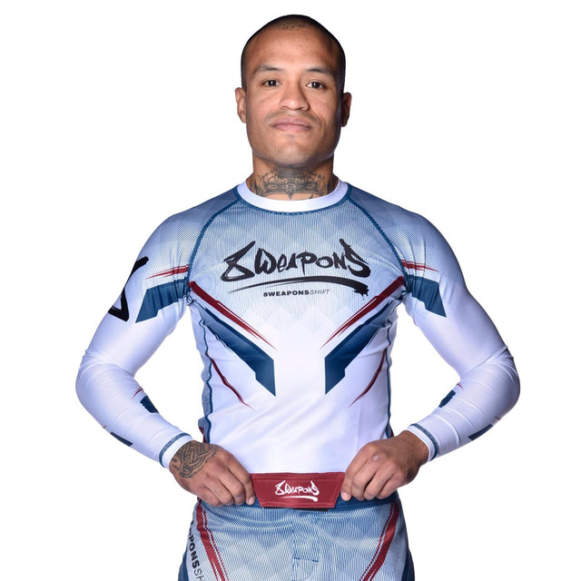 8 WEAPONS Rashguard Shift - Hvid/Navy/Rød