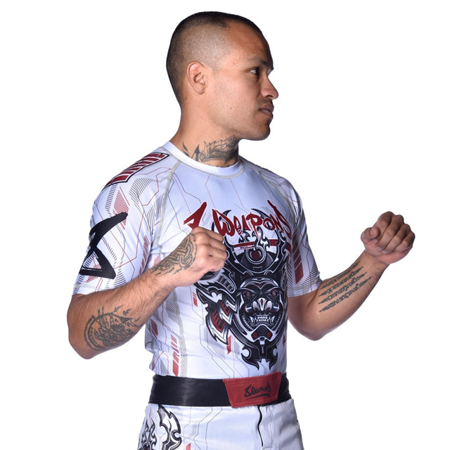 Rashguard 8 WEAPONS Samurai 2.0 – Blanc/Rouge