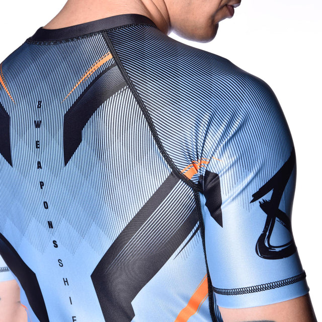 8 WEAPONS Rashguard Shift – Isblå/Orange