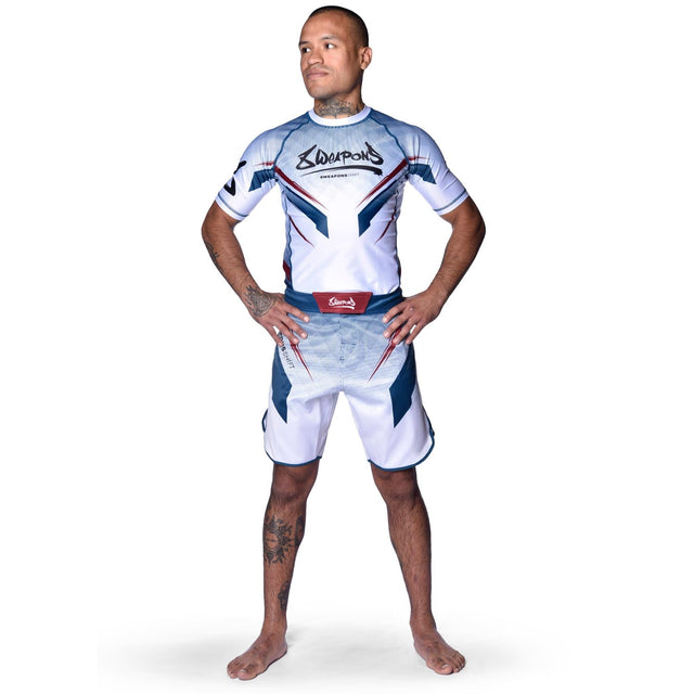 8 WEAPONS Rashguard Shift – Weiß/Navy/Rot