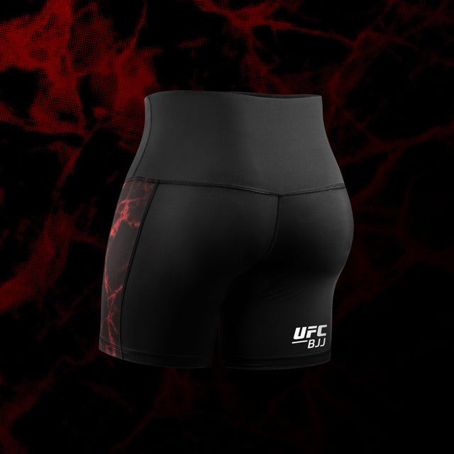 Calções de compressão e spats Hayabusa x UFC BJJ – Preto/Vermelho