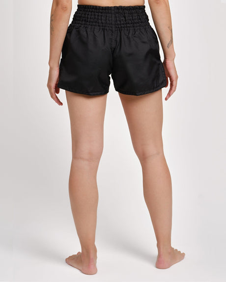 Caged Muay Thai Shorts Classic - Zwart/Zwart vrouw