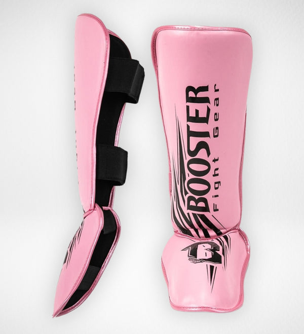 Tibiere de kickboxing Booster pentru copii – Roz/Negru