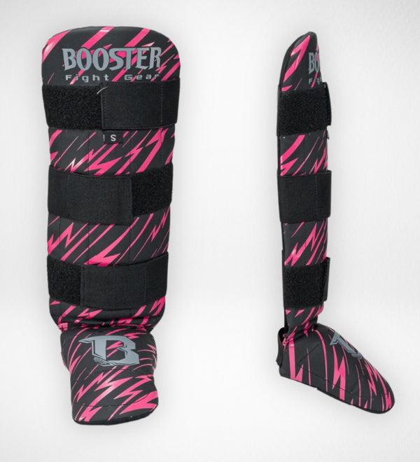 Booster Skinnebensbeskyttere til børn - Sort/Pink
