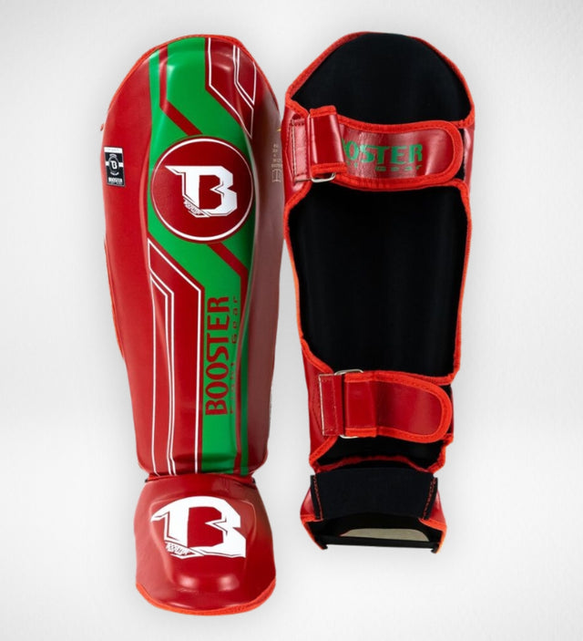 Booster Kickboks Scheenbeschermers  V9 'Morocco' - Rood/Groen