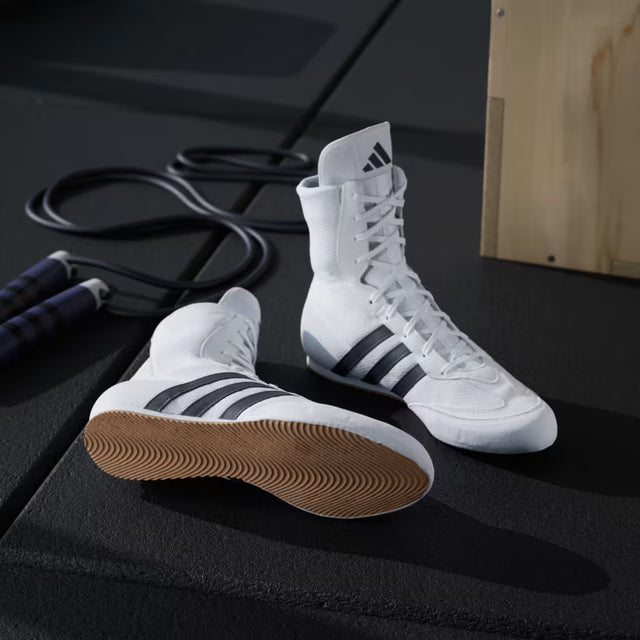 Buty bokserskie Adidas Box Hog 2 – Białe/Czarne
