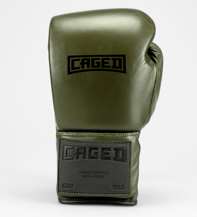 Guantoni da boxe Caged X Series con lacci – Cachi/Nero