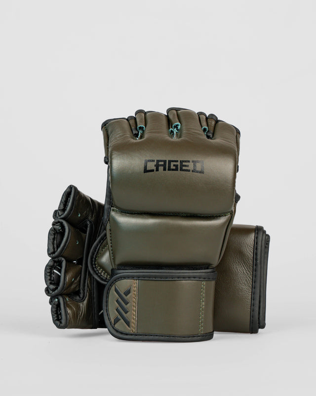 Caged MMA-handsker 'X' Series - Khaki Grøn/Sort