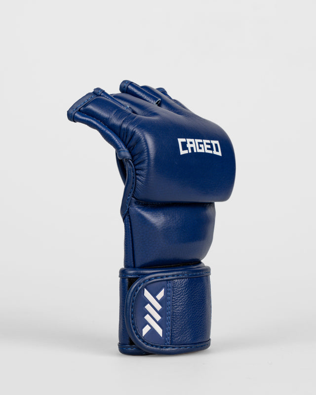 MMA rukavice Caged 'X' Series – Tmavě modrá/Bílá
