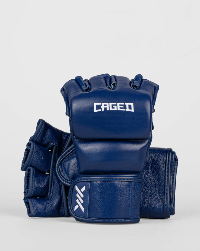 MMA rukavice Caged 'X' Series – Tmavě modrá/Bílá