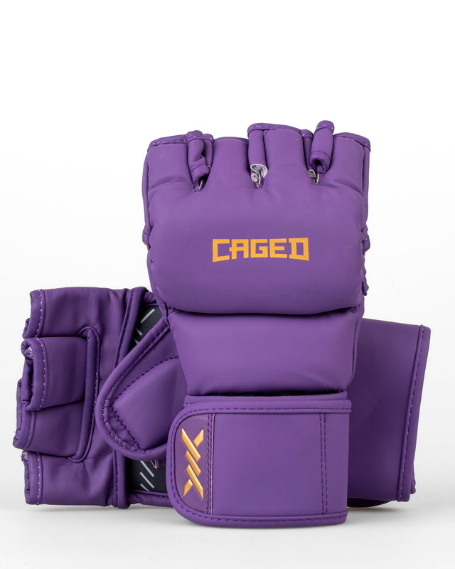 Caged MMA-handsker Shadow - Lilla/Guld