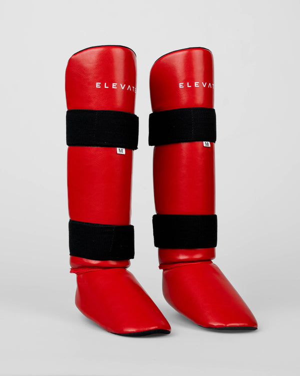 Espinilleras Elevate Prime – Rojo
