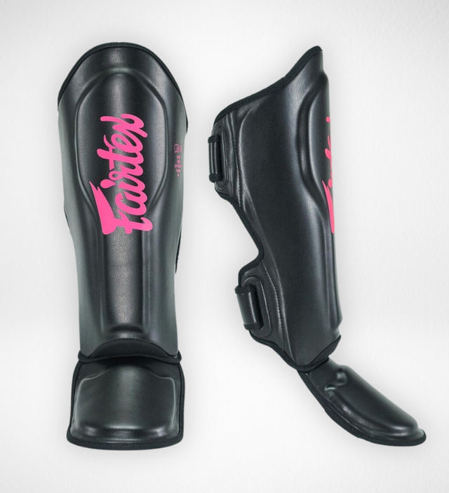 Espinilleras Fairtex FXB – Negro/Rosa