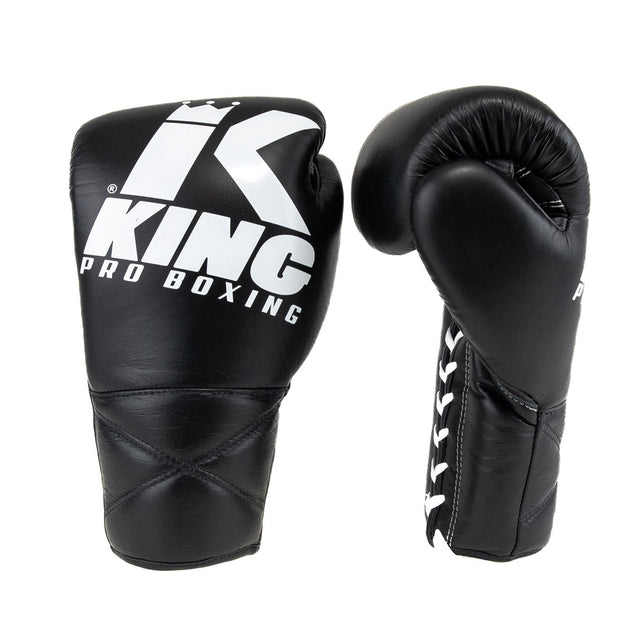 Gants de boxe King Pro Boxing XK avec lacets – Noir/Blanc